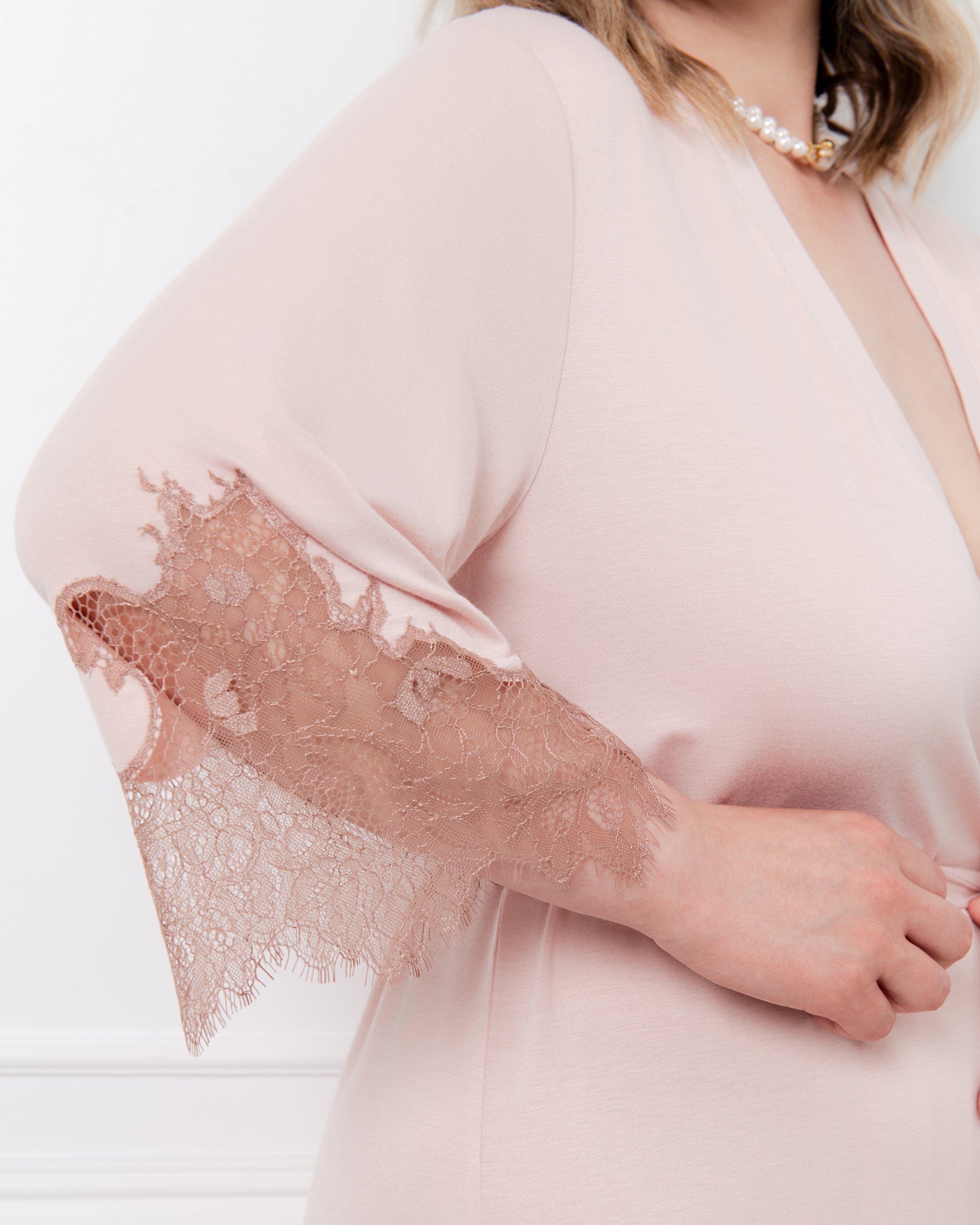 Bamboo 3/4 sleeve Robe 03340 sepia rose