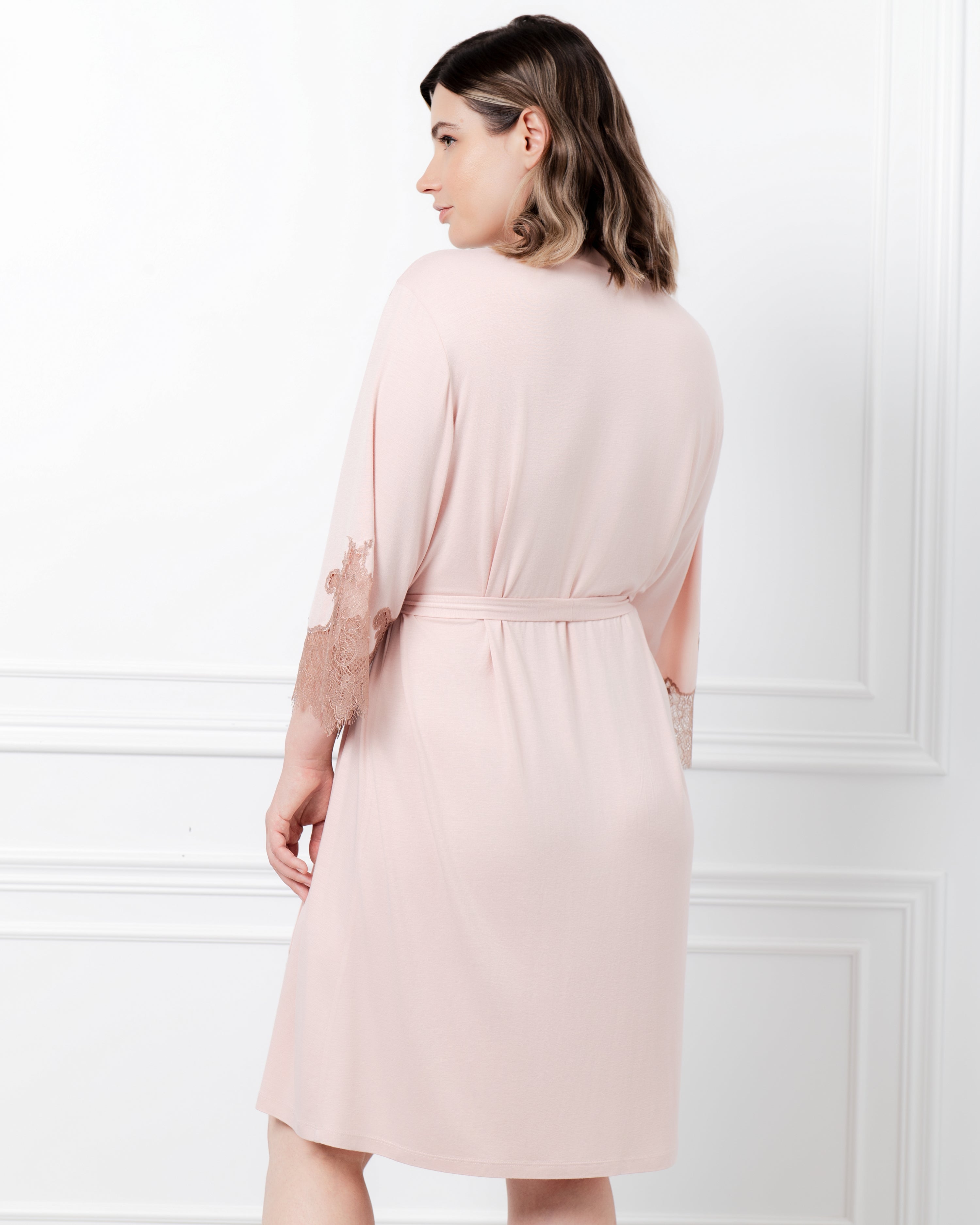 Bamboo 3/4 sleeve Robe 03340 sepia rose