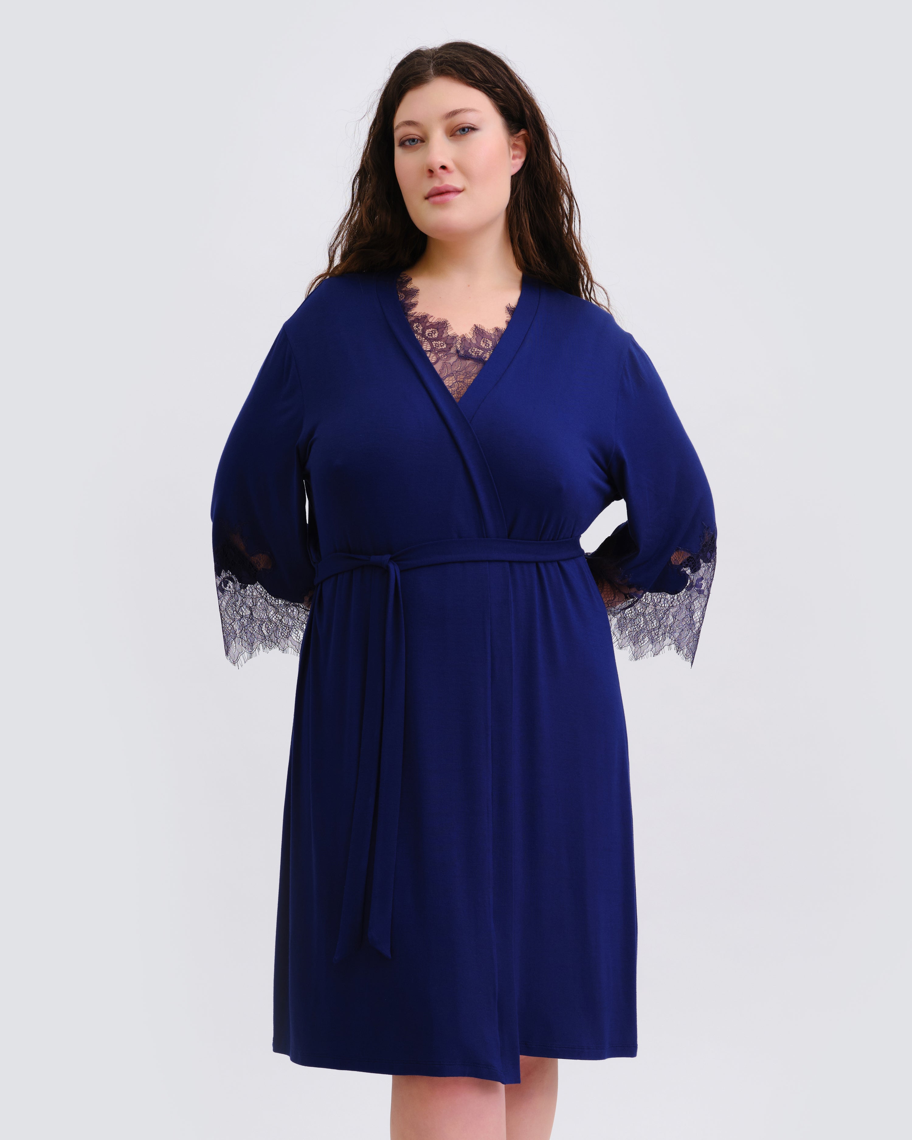 4 sleeve Robe 03340 navy