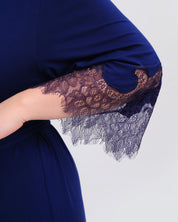 Bamboo 3/4 sleeve Robe 03340 navy