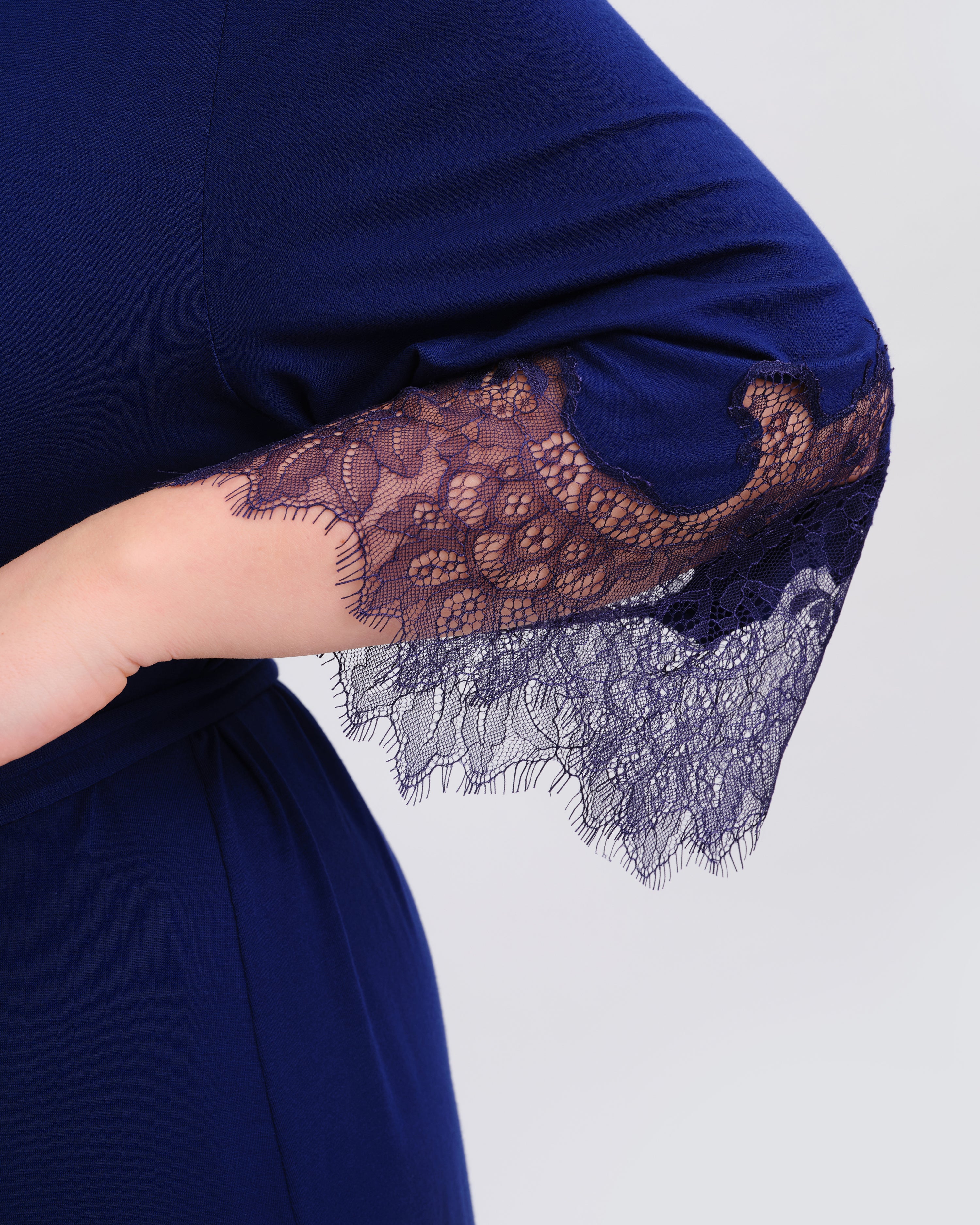 Bamboo 3/4 sleeve Robe 03340 navy