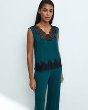 Bamboo cap-sleeve Pajama 03341 midnight pine
