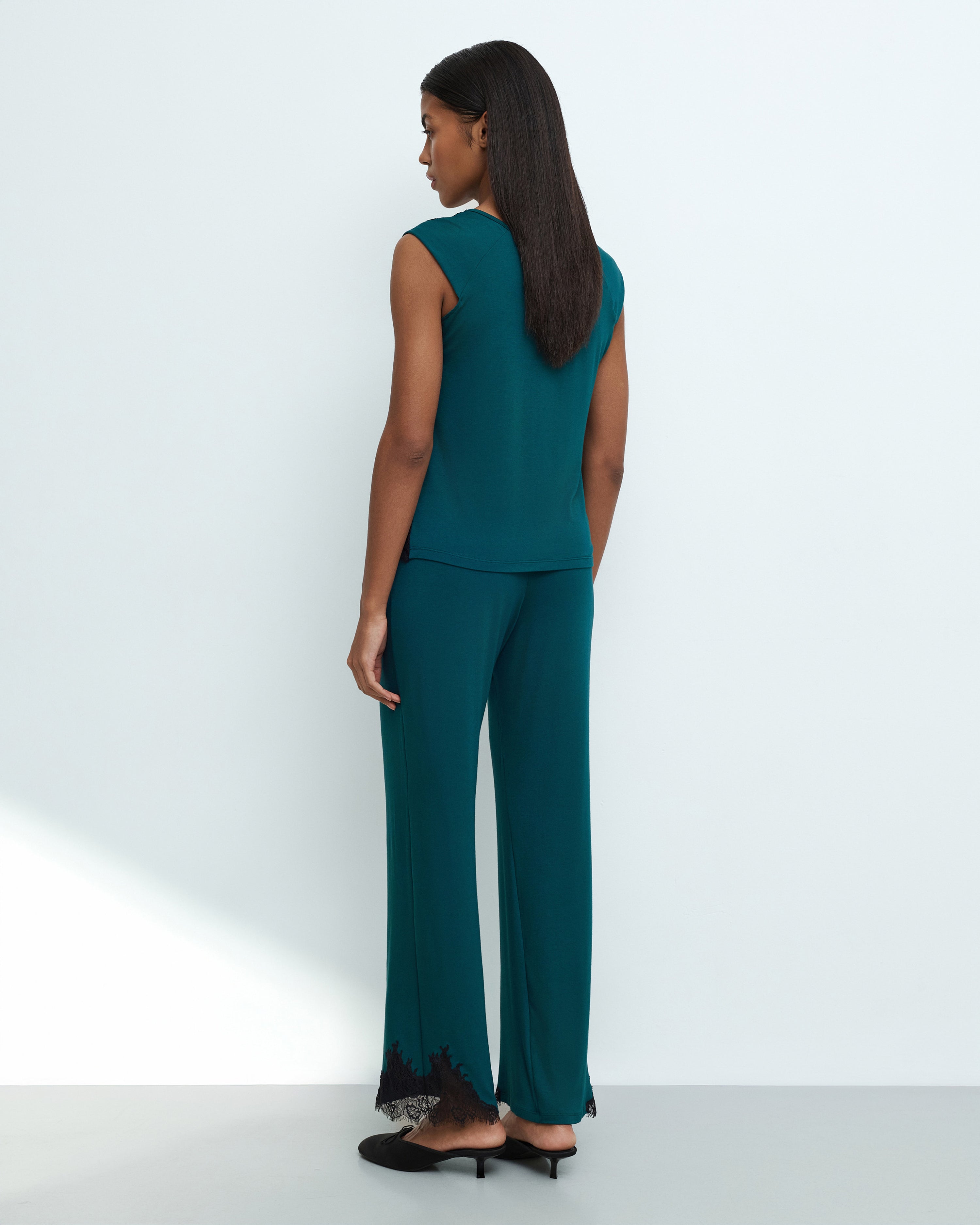 Bamboo cap-sleeve Pajama 03341 midnight pine
