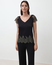 Bamboo t-shirt Pajama 03344 black