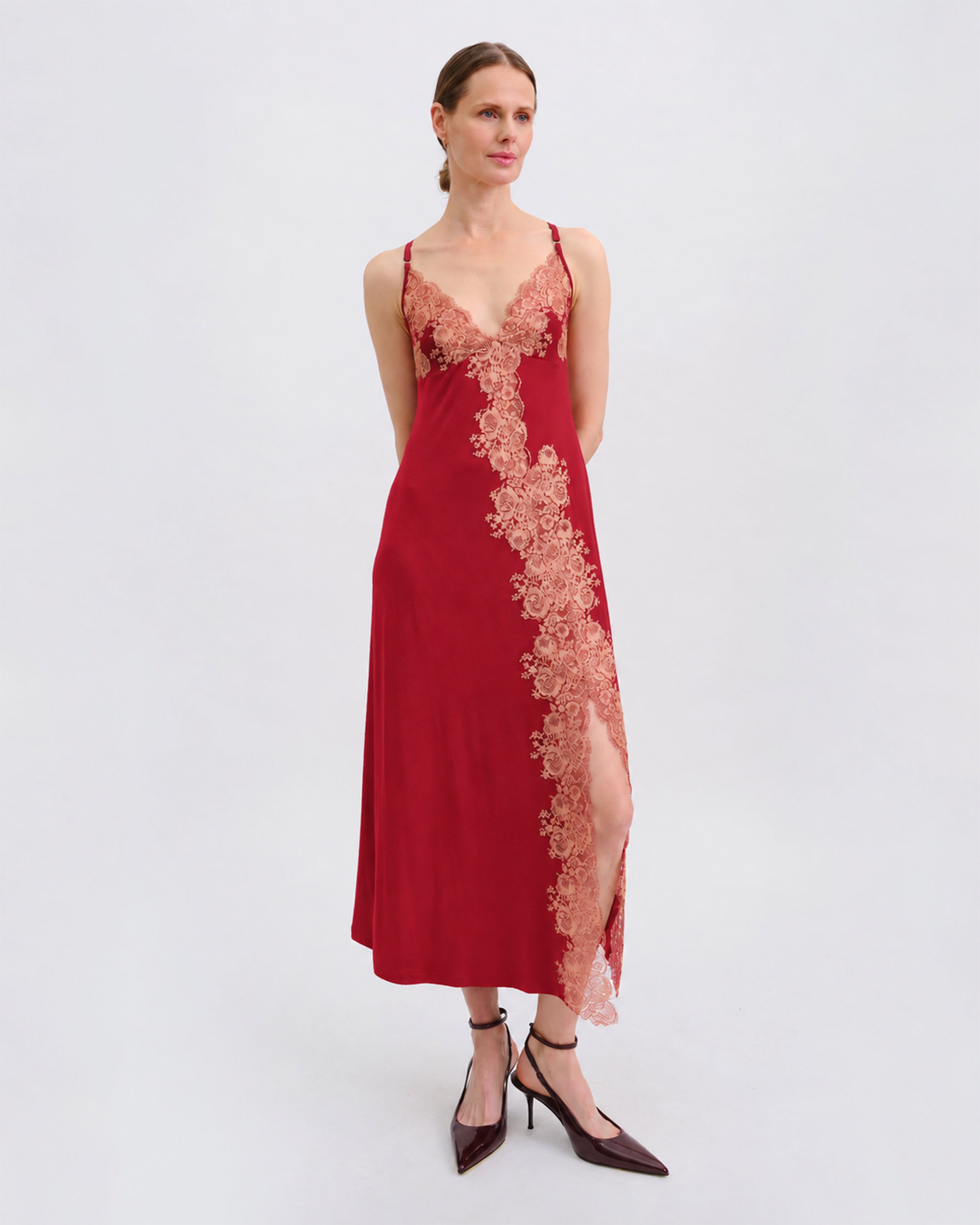 Bamboo Nightgown 03347 wine red