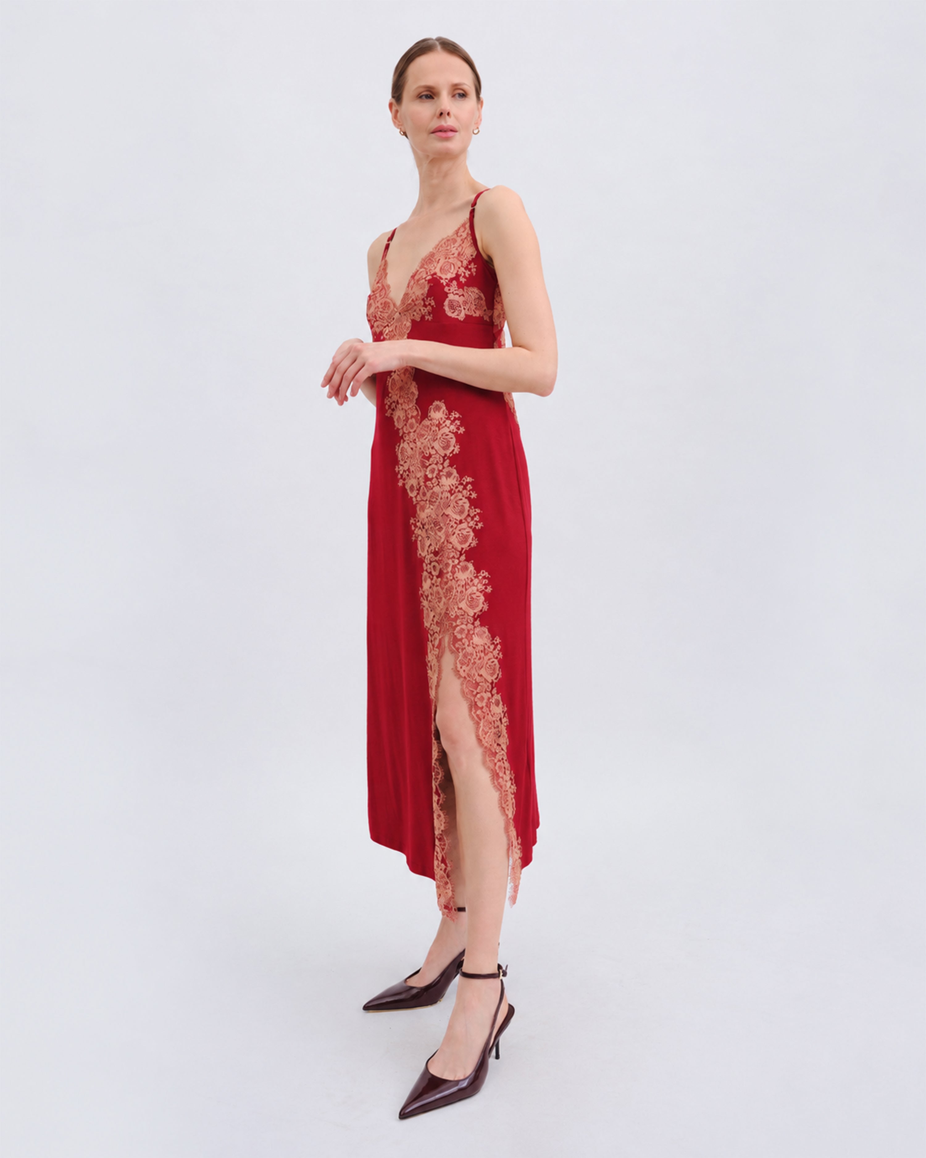 Bamboo Nightgown 03347 wine red