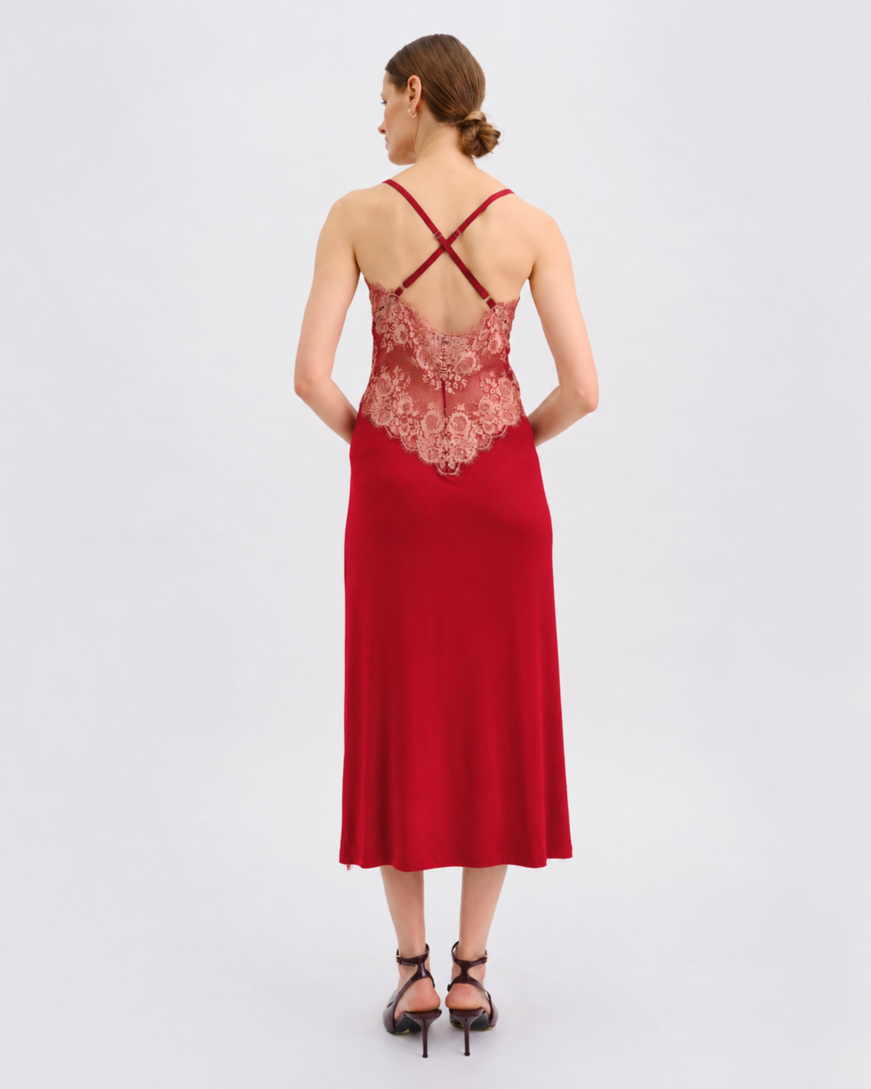 Bamboo Nightgown 03347 wine red