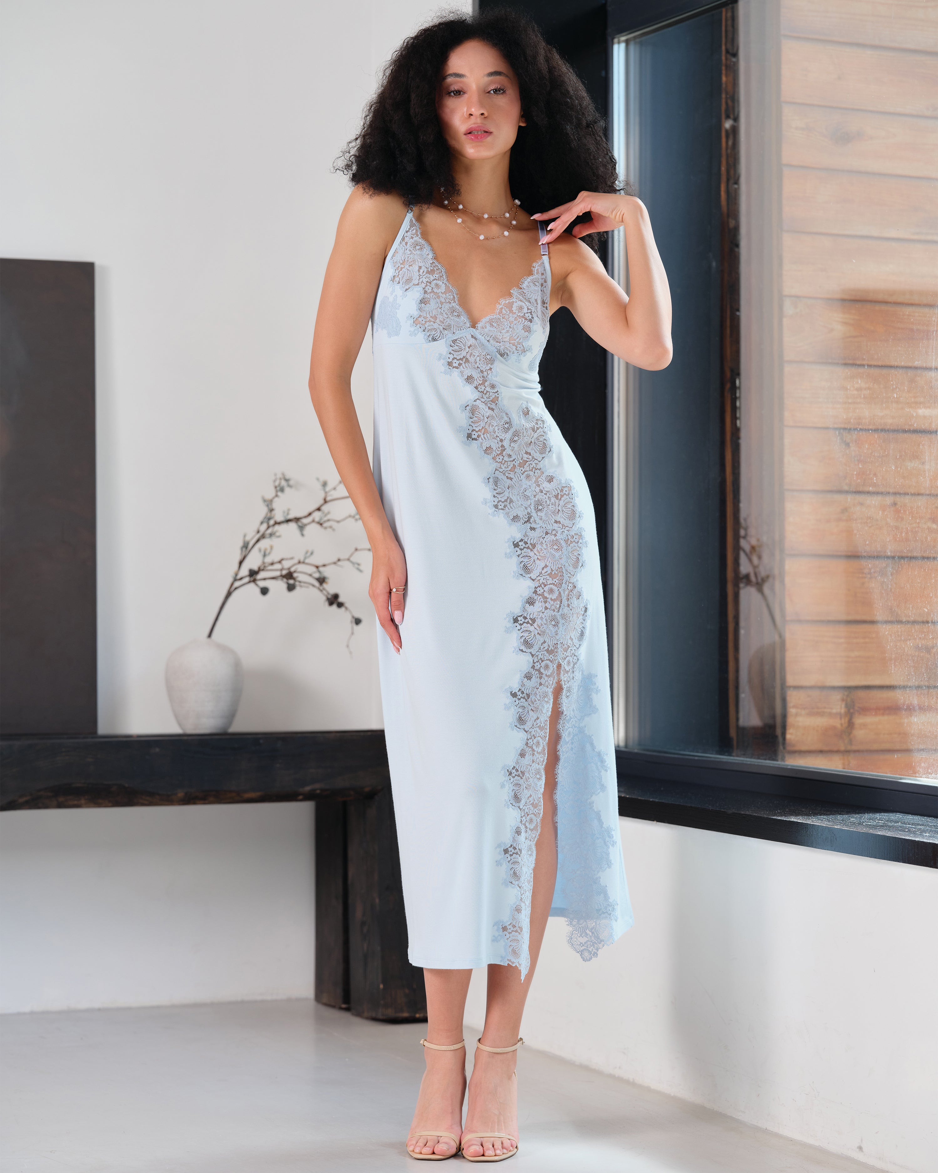 Bamboo Nightgown 03347 icy blue