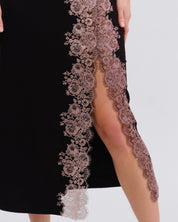 Bamboo Nightgown 03347 black/mauve lace