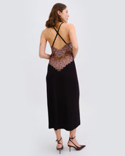 Bamboo Nightgown 03347 black/mauve lace