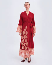 Bamboo long sleeve Robe 03348 wine red