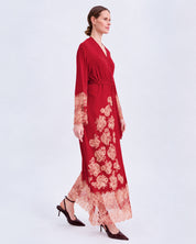 Bamboo long sleeve Robe 03348 wine red