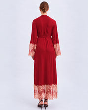 Bamboo long sleeve Robe 03348 wine red