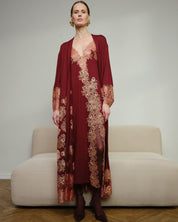 Bamboo long sleeve Robe 03348 wine red