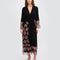 Bamboo long sleeve Robe 03348 black/mauve lace