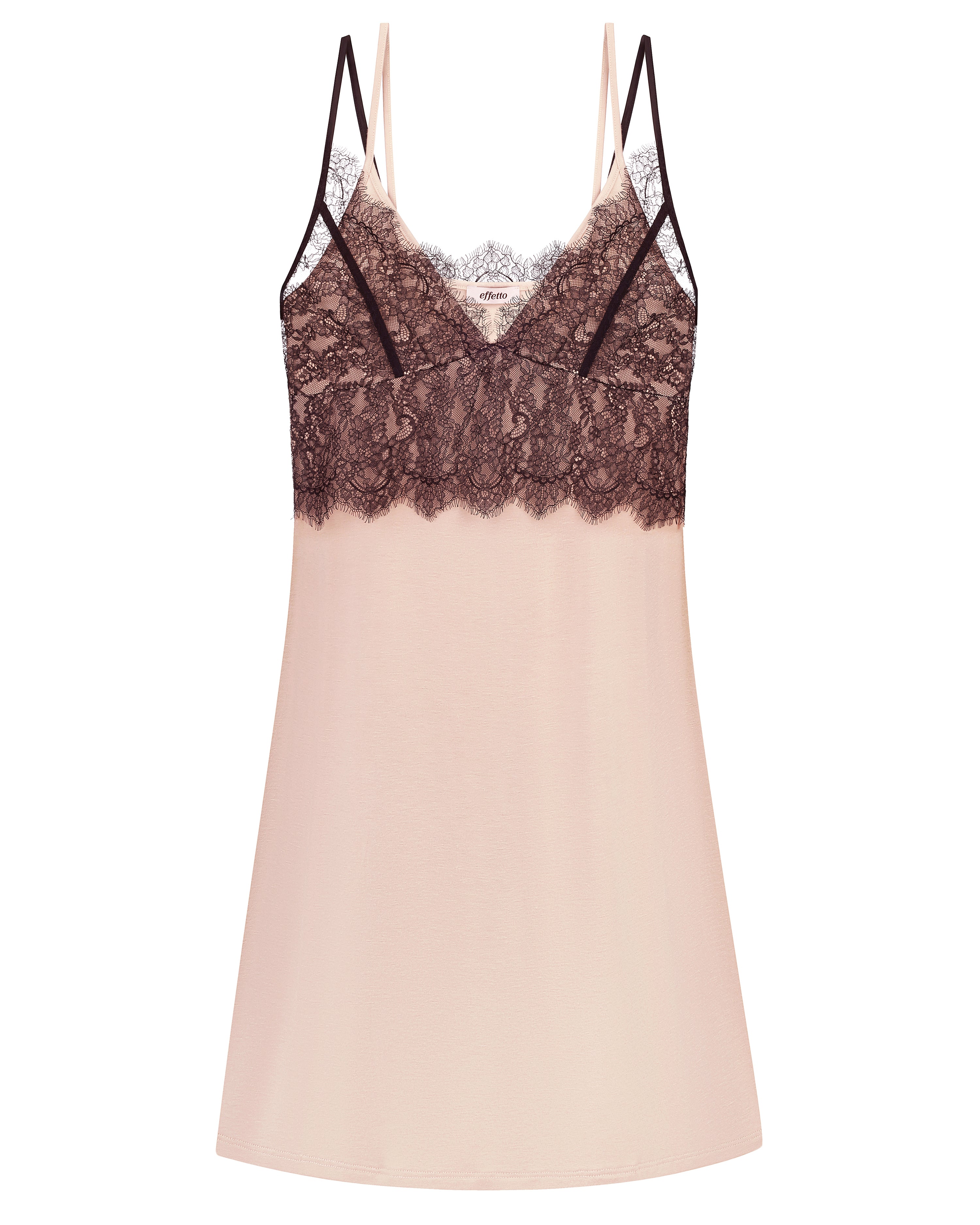 Bamboo Chemise spaghetti strap 03353 beige noir
