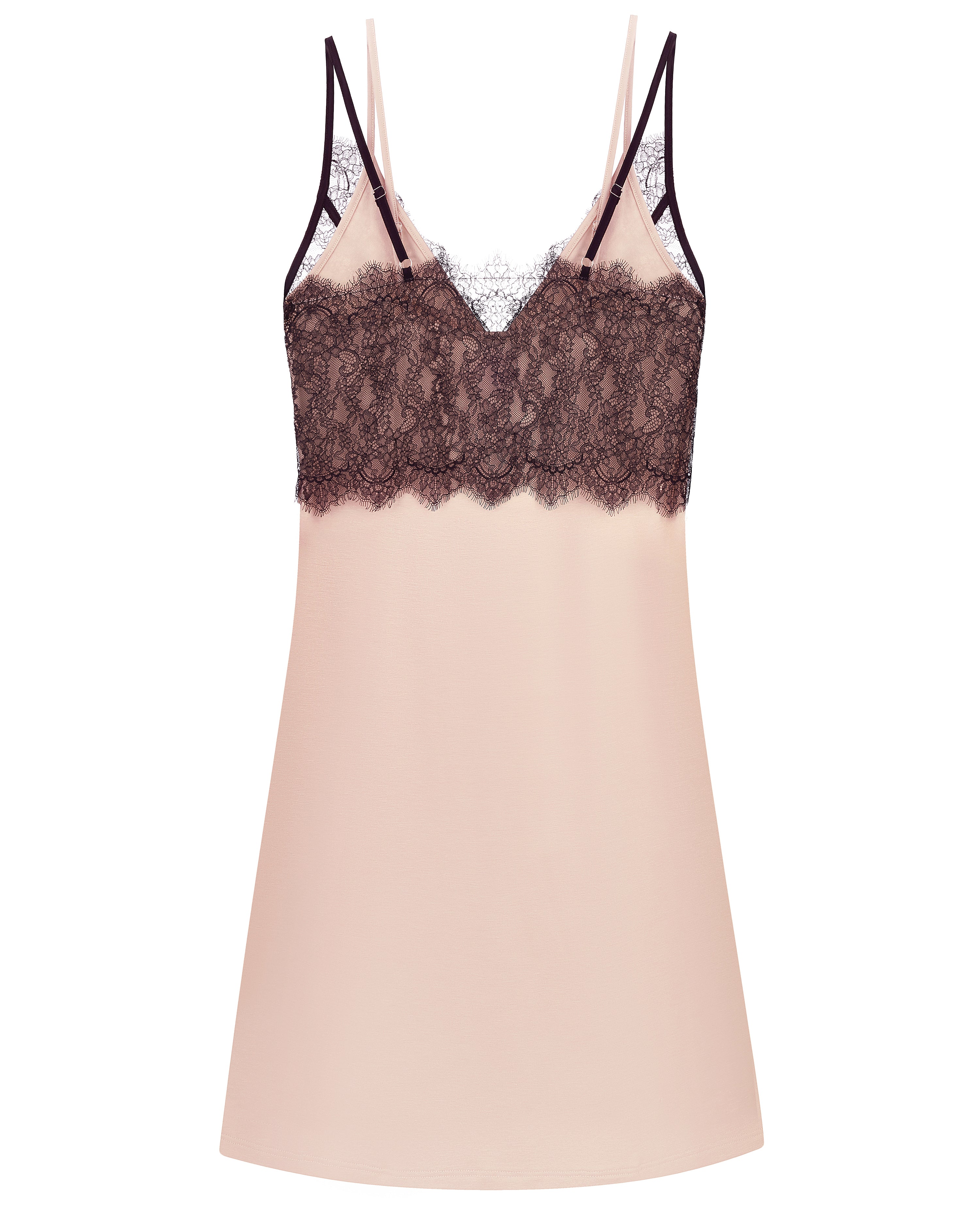 Bamboo Chemise spaghetti strap 03353 beige noir