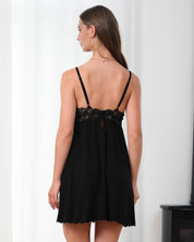 Bamboo Chemise spaghetti strap 03355 black