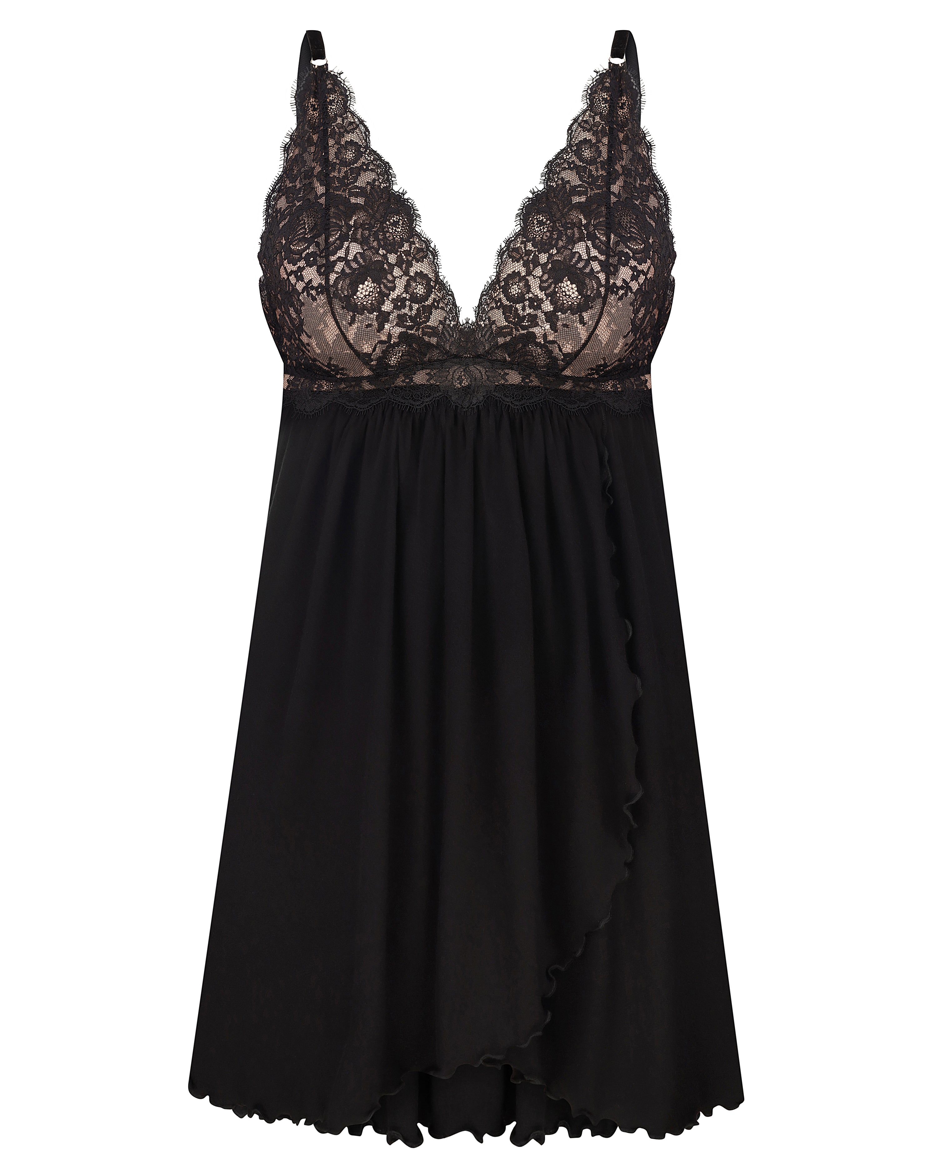 Bamboo Chemise spaghetti strap 03355 black