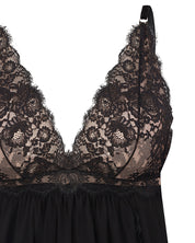 Bamboo Chemise spaghetti strap 03355 black