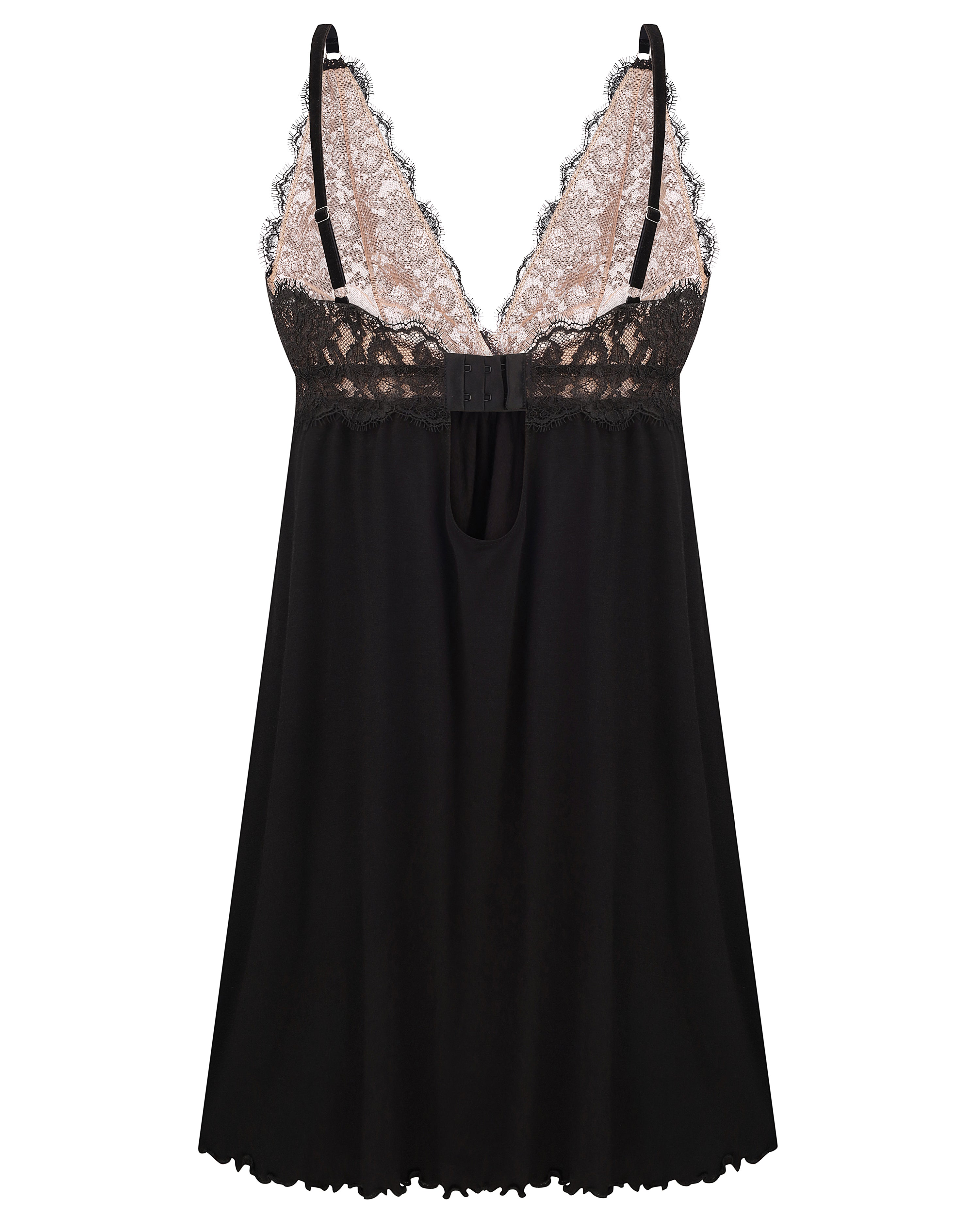 Bamboo Chemise spaghetti strap 03355 black