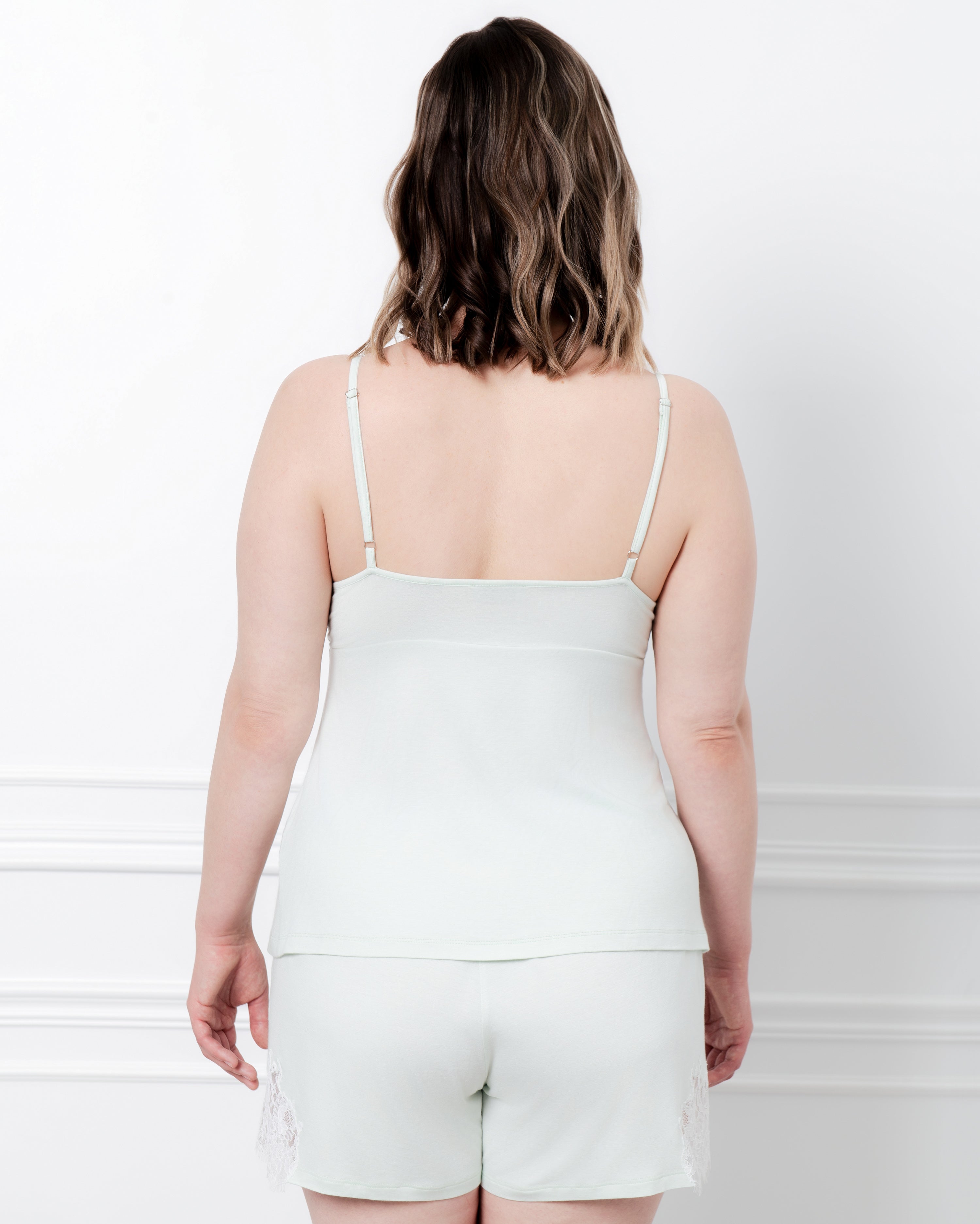 Bamboo cami shorts Set 03360 mint cream