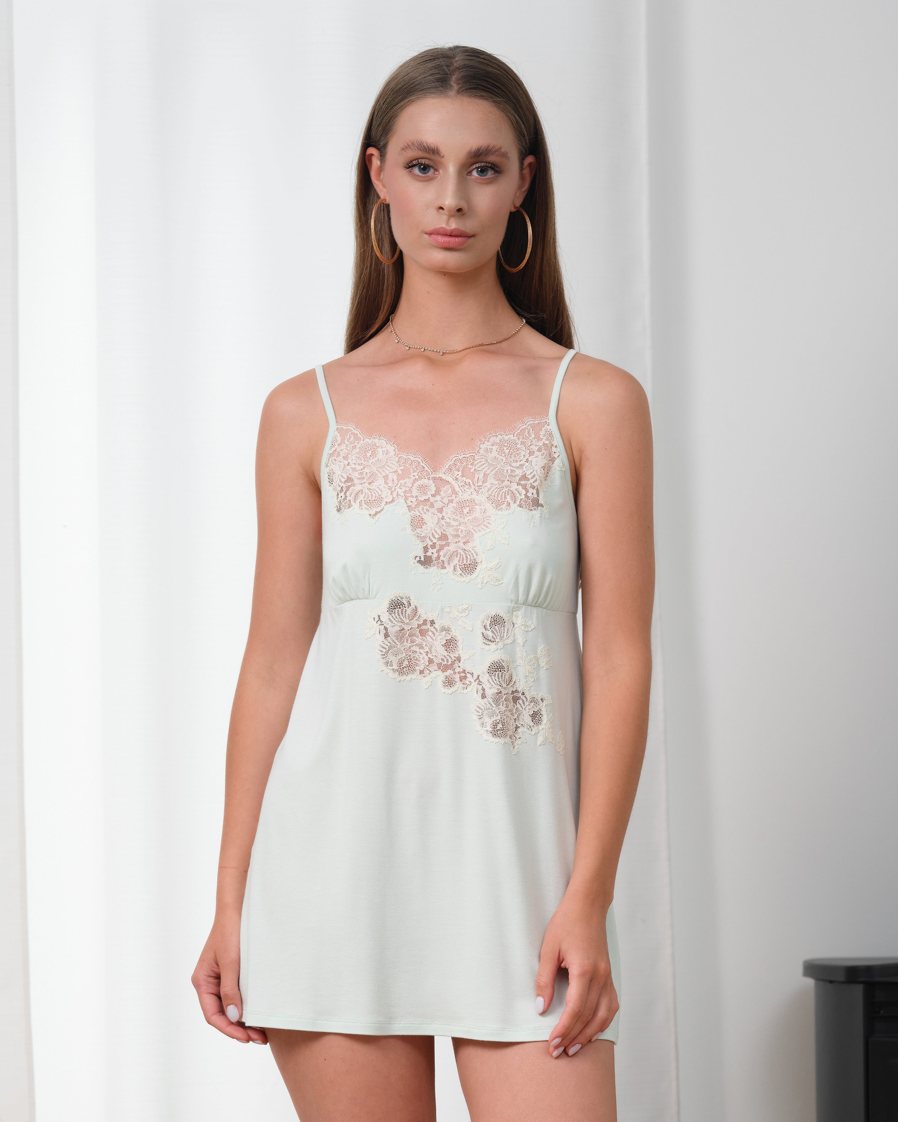 Bamboo Chemise spaghetti strap 03361 mint cream
