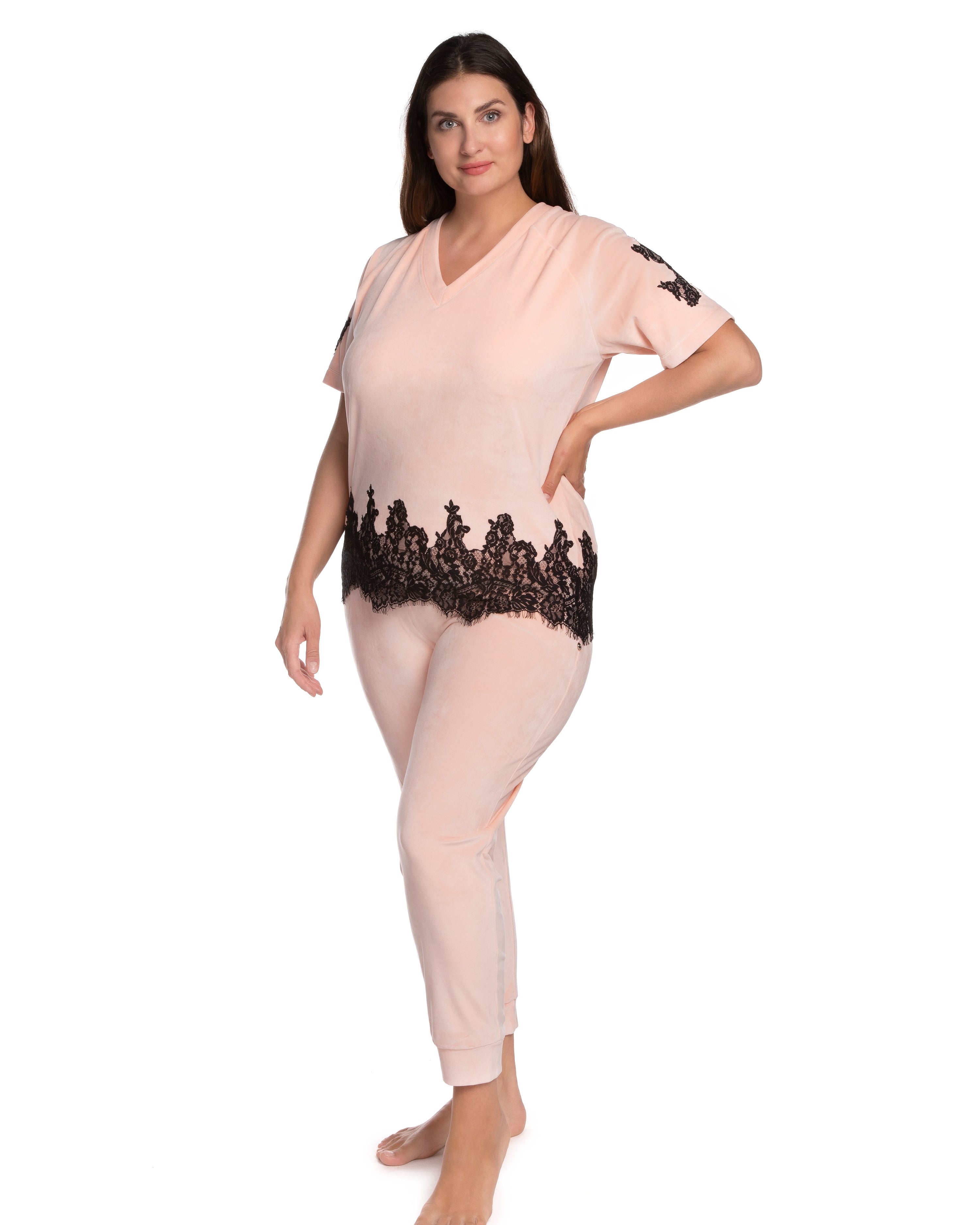 Velour home Set 0380 peach