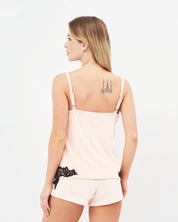 Velour cami shorts Set 0381 peach