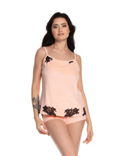 Velour cami shorts Set 0381 peach