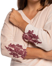 Velour home Set 0386 ecru/marsal