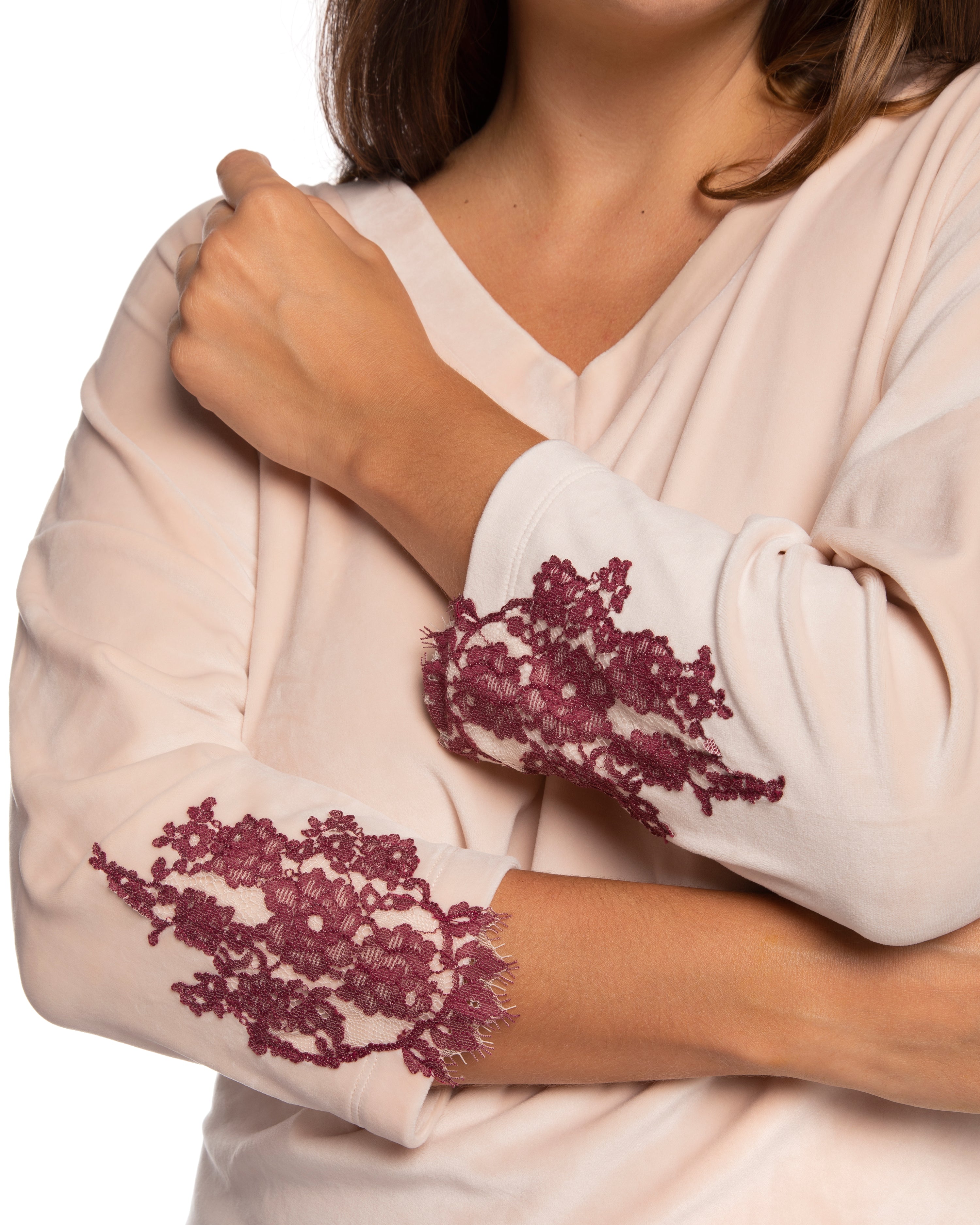 Velour home Set 0386 ecru/marsal