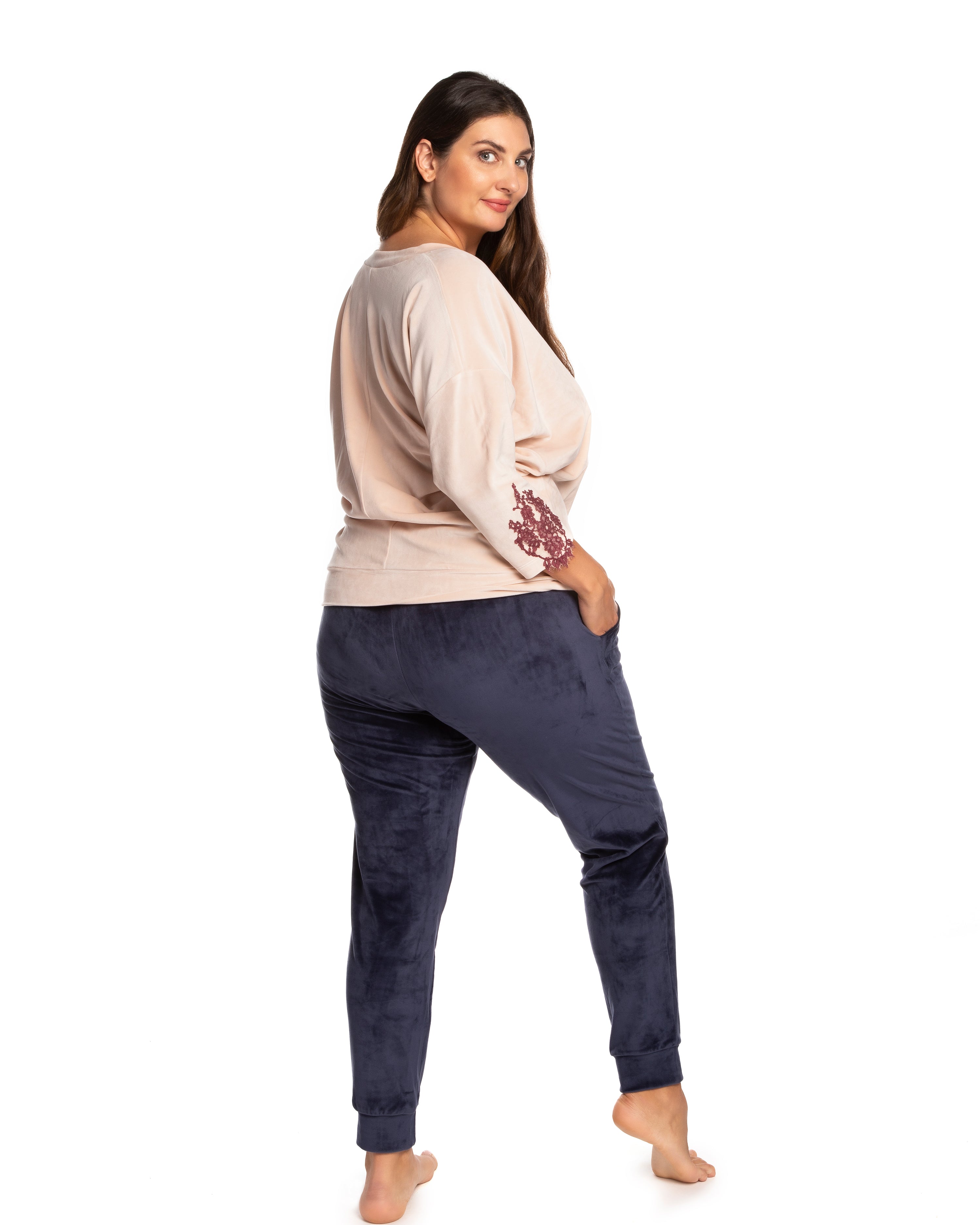 Velour home Set 0386 ecru/marsal