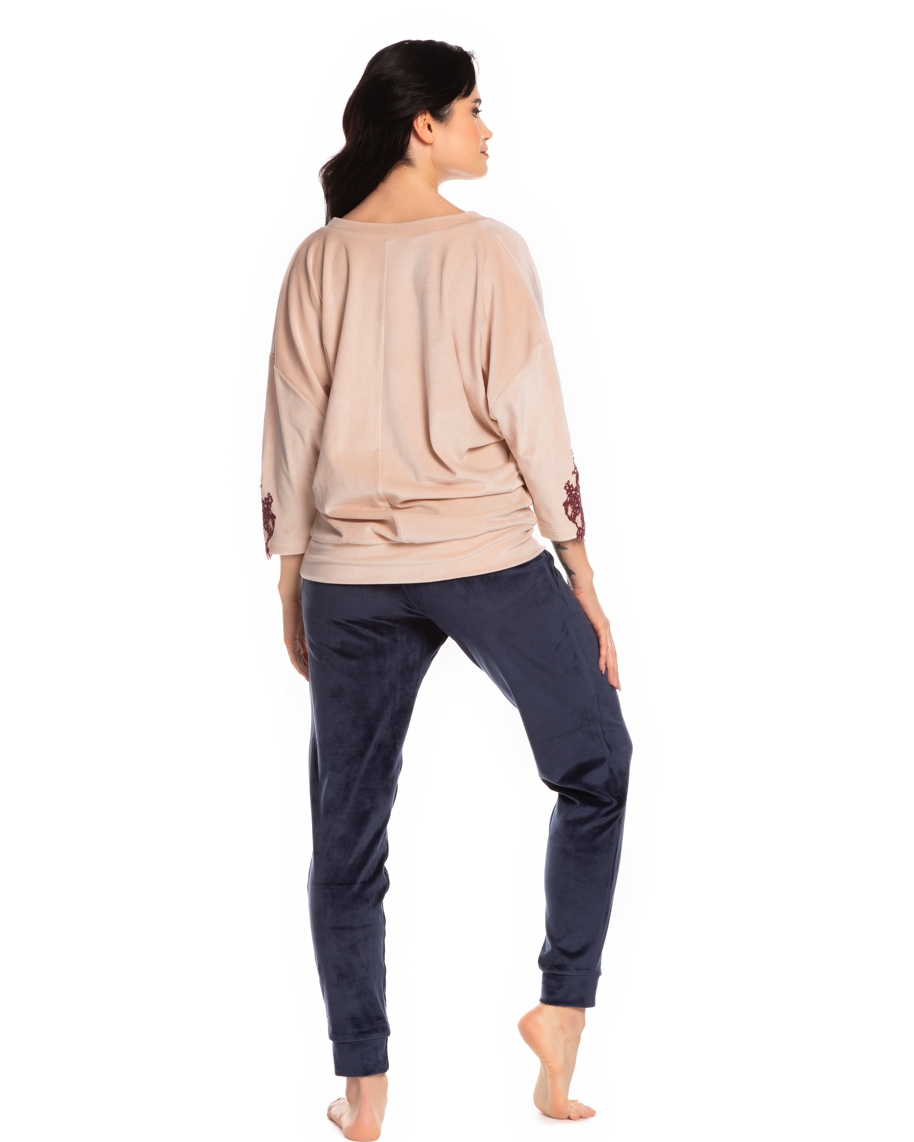 Velour home Set 0386 ecru/marsal