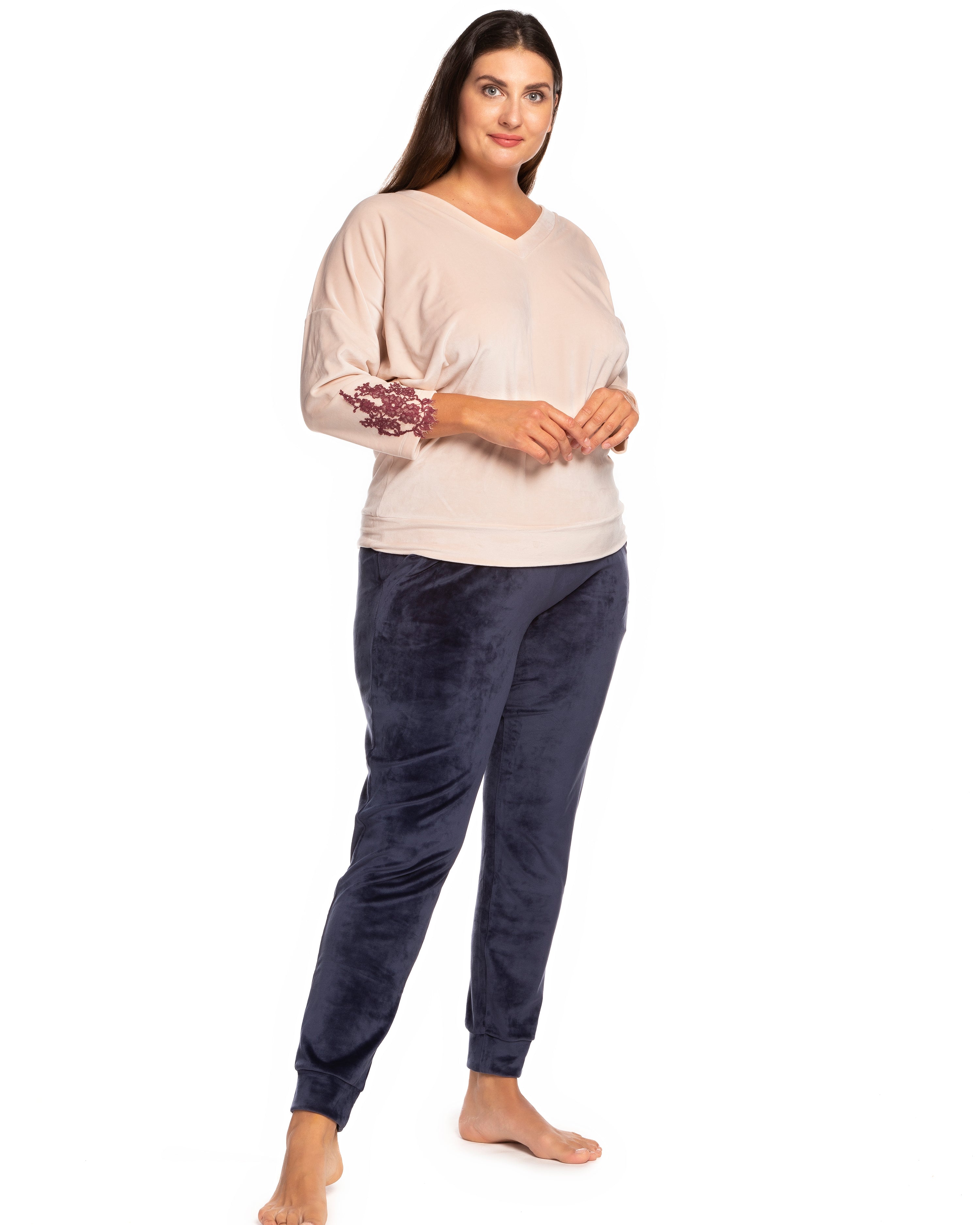 Velour home Set 0386 ecru/marsal