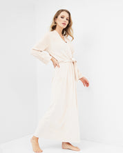Velour long sleeve Robe 0387 ecru