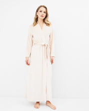 Velour long sleeve Robe 0387 ecru