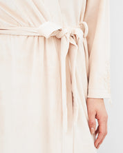 Velour long sleeve Robe 0387 ecru