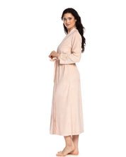 Velour long sleeve Robe 0387 ecru