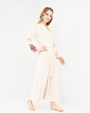Velour long sleeve Robe 0388 ecru/marsal