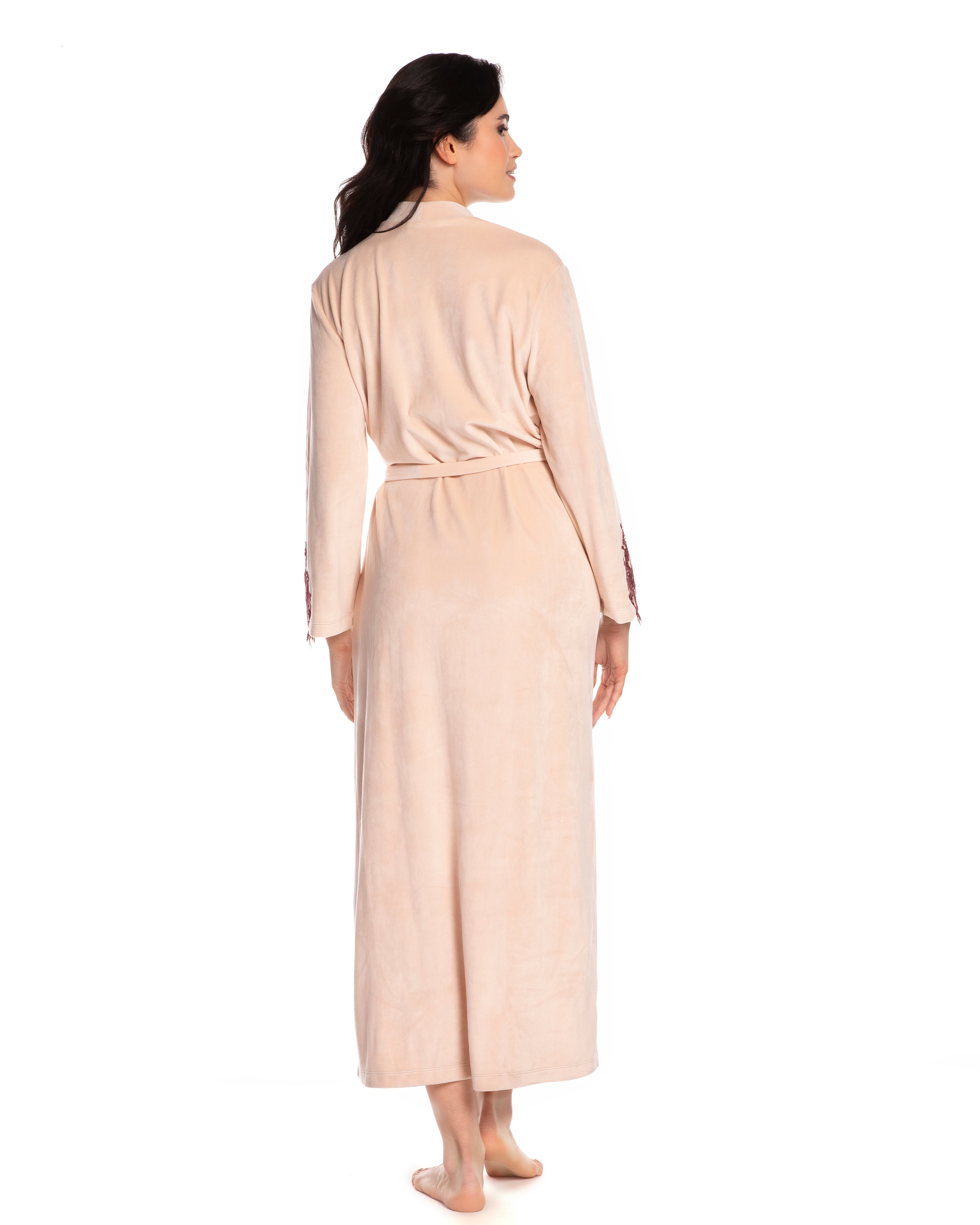 Velour long sleeve Robe 0388 ecru/marsal