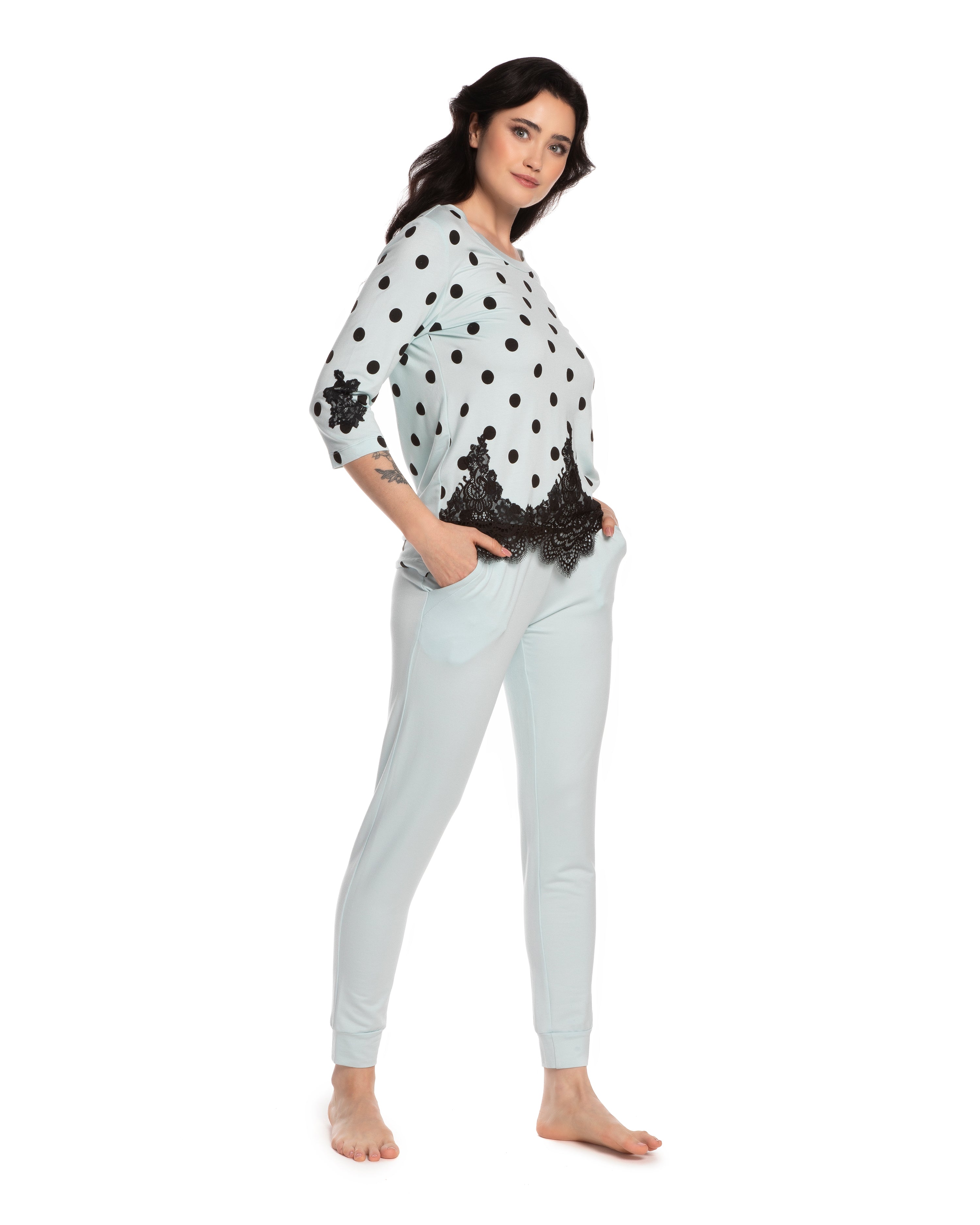 French terry home Set 0398 blue sky