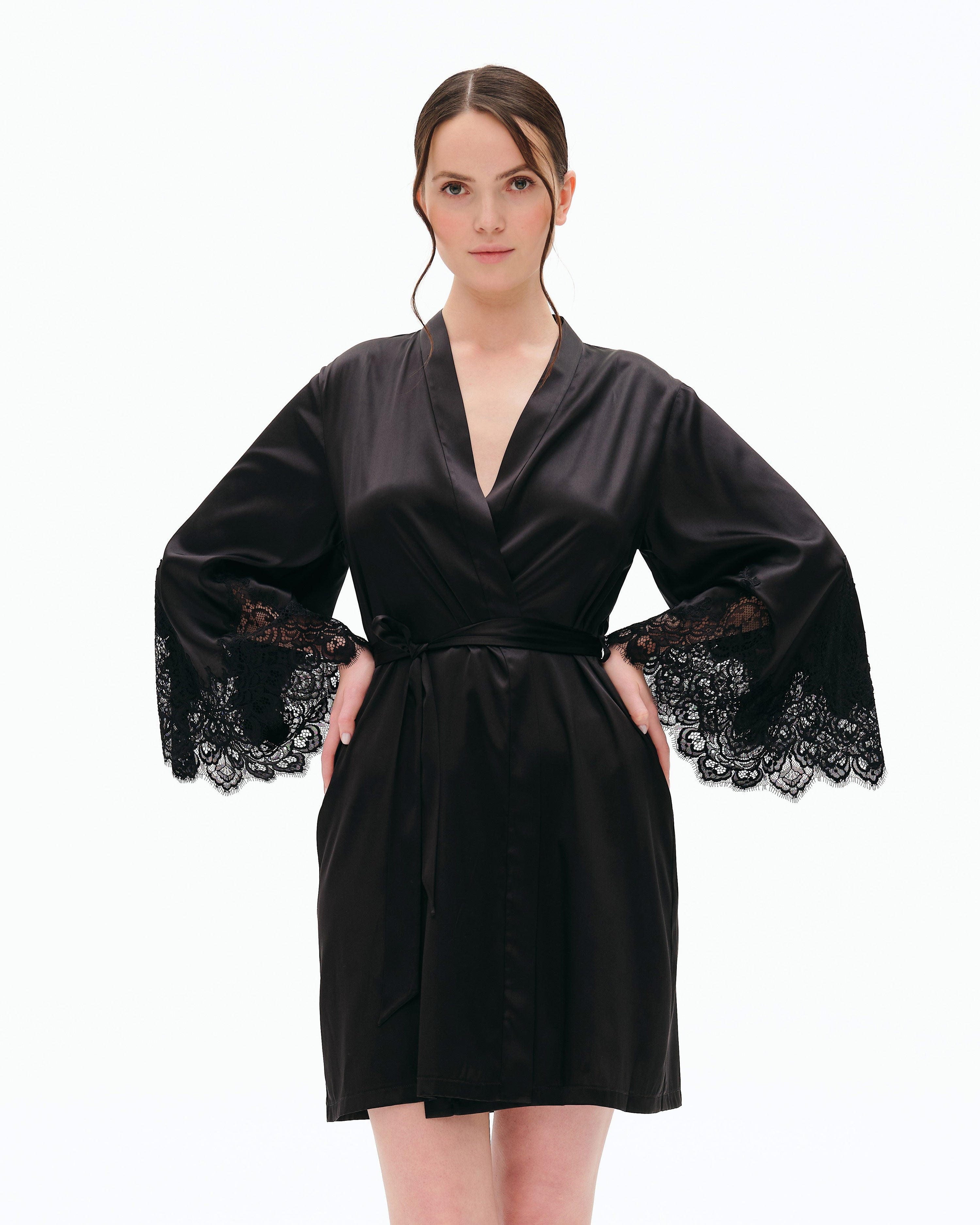 Silk Robe 04101SL black