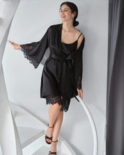 Silk Chemise spaghetti strap 04102SL black