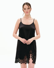 Silk Chemise spaghetti strap 04102SL black