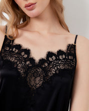 Silk Chemise spaghetti strap 04102SL black