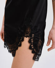 Silk Chemise spaghetti strap 04102SL black