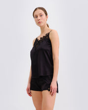 Silk cami shorts Set 04103SL black