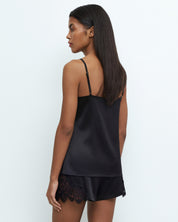 Silk cami shorts Set 04103SL black