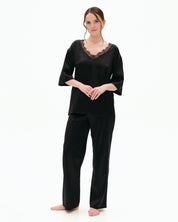 Silk loungewear Set 04105SL black